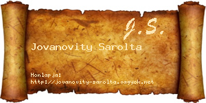 Jovanovity Sarolta névjegykártya